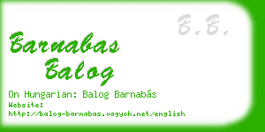 barnabas balog business card