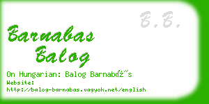 barnabas balog business card